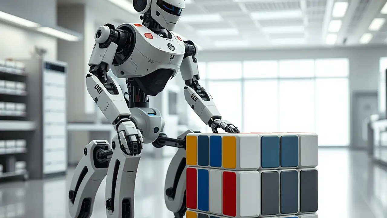 Robot cuadrúpedo resuelve cubo Rubik gigante usando solo sus patas